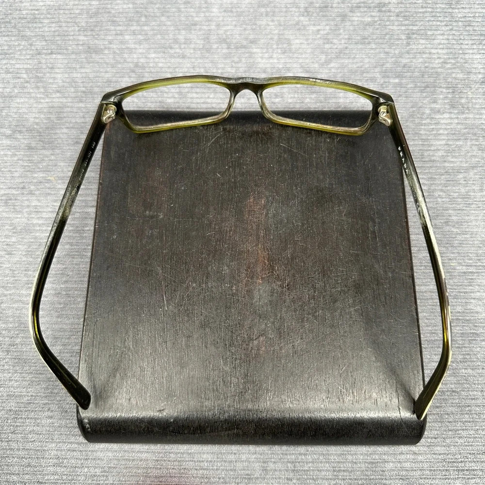 Prada VPR 07E Tortoise Olive Green Rectangular Eyeglasses Frames Italy 52-16-140